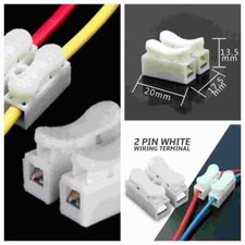 Connectors CH2 100PCS White 2P Quick Splice Lock Wire Terminals Electrical Cable