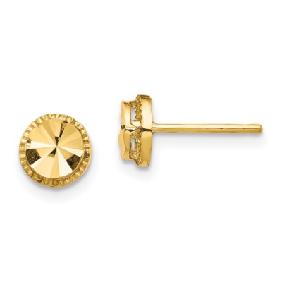 14K Gelbgold Diamantschliff Runde Ohrstecker Perfektes Geschenk für Sie