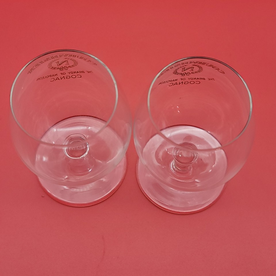 Courvoisier brandy snifters set of 2 Cognac Napoleon Man Cave Barware