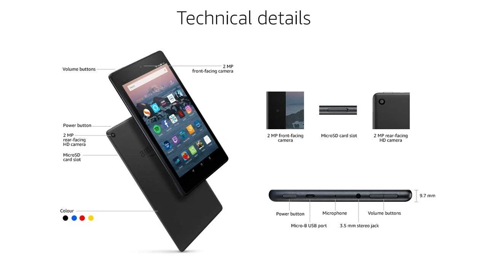 Amazon Kindle Fire HD 8 Tablet 16GB (7th Gen) 1.5gb 1.3Ghz WiFi SX034QT Orange - Image 3 of 4