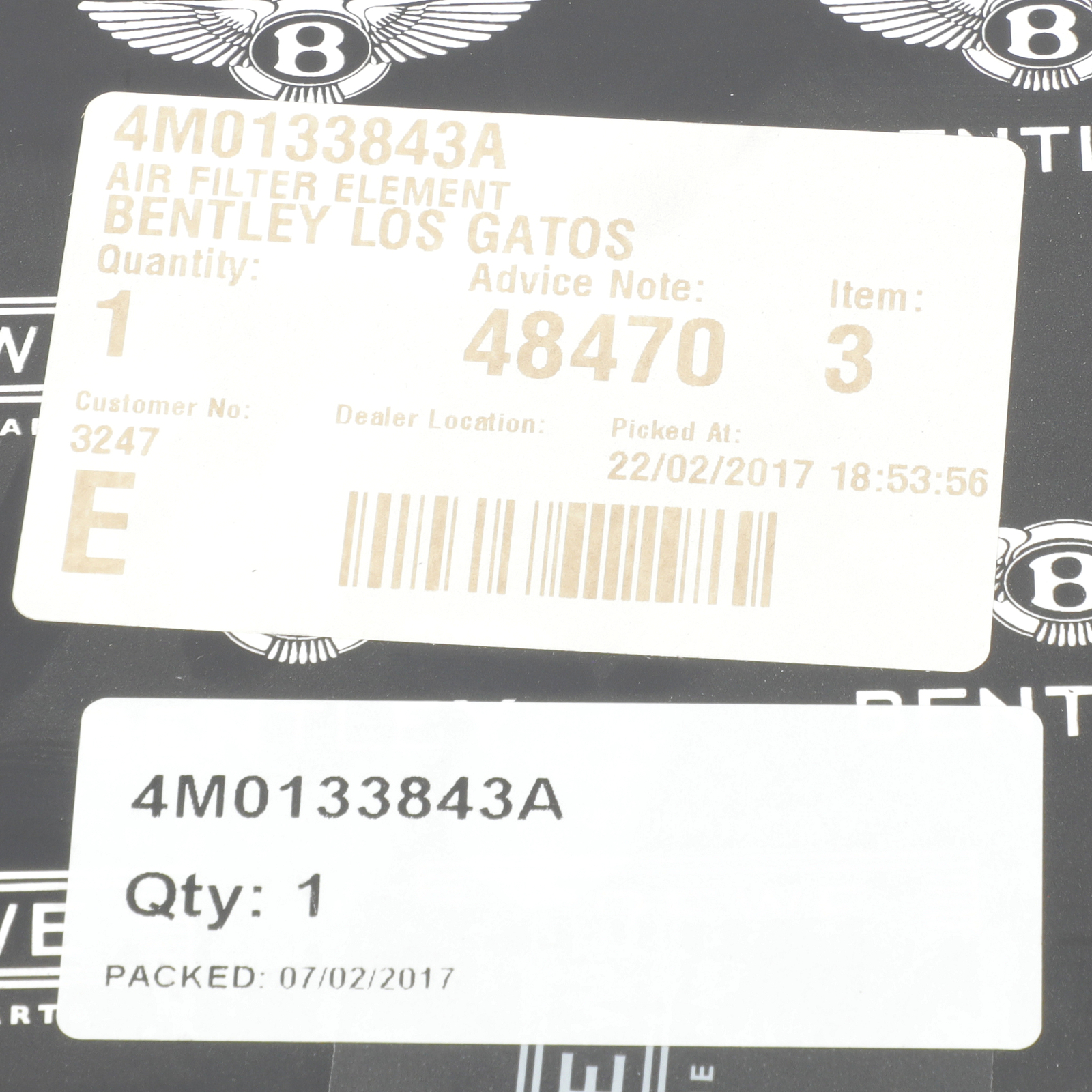 GENUINE BENTLEY 2017-2020 Bentayga Diesel MAHLE Air Filter Assembly 4M0133843A