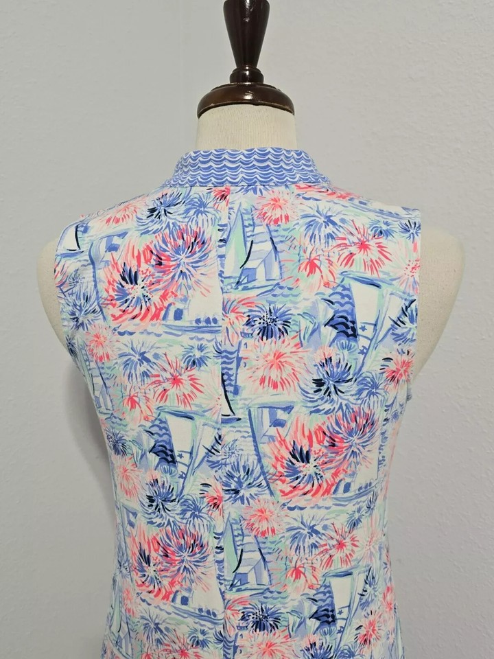 Lily Pulitzer Larsen Shift Dress Crew Blue Tint Sea Size XL Extra Large
