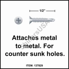 (10000) Self Drilling Zinc Screw 8-18x1/2 TEK 2 Phillips Flat Head 137829