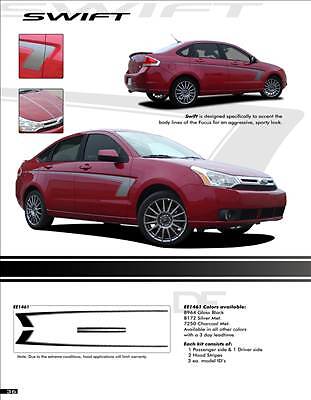 Vinyl Stripes Hood Decals 3M New!* 2010 (3M Vinyl) for Ford Focus
