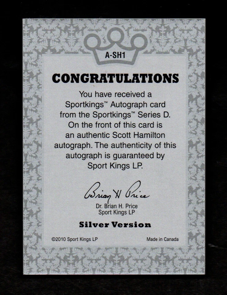 2010 Sportkings亲笔签名斯科特·汉密尔顿奥运会人偶滑冰者SP /25* — 第 2/2 张图片