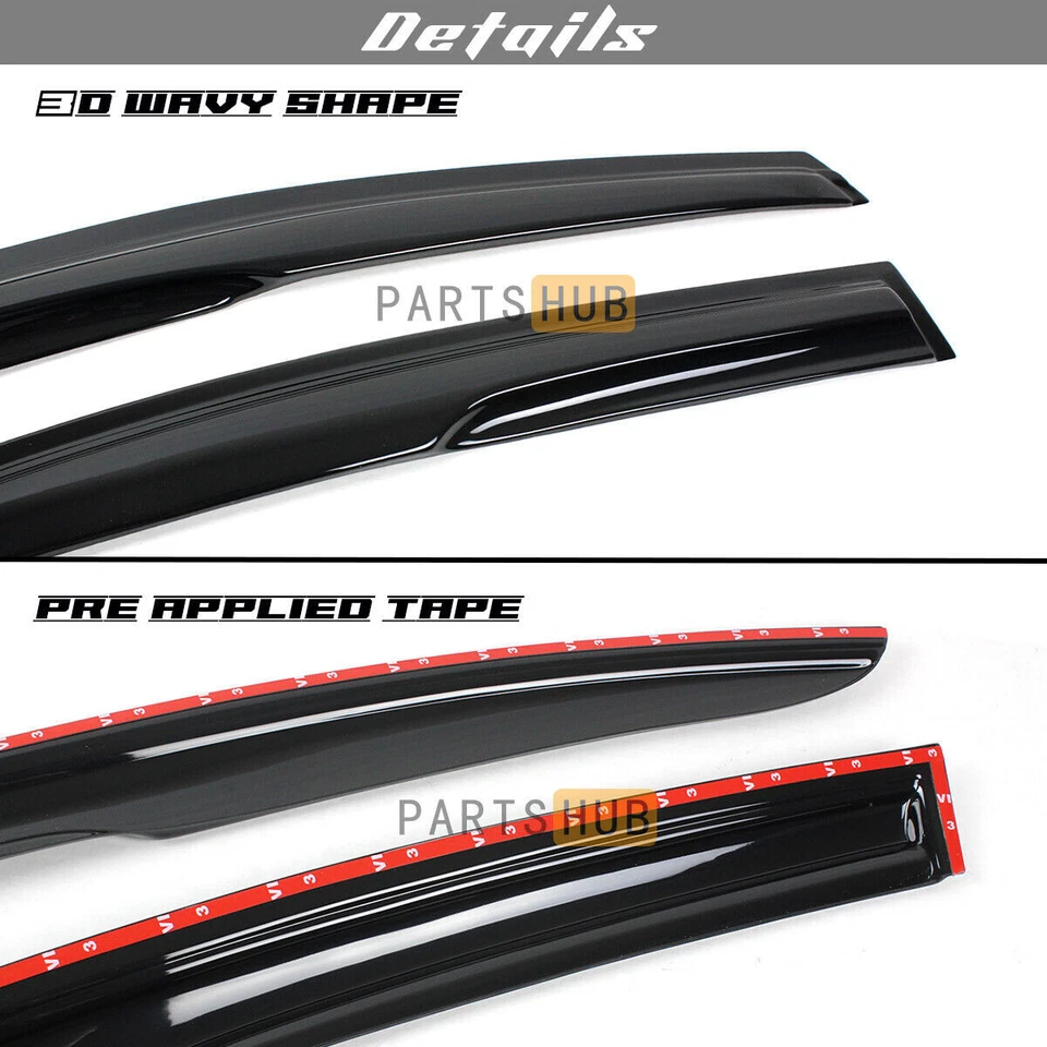 Para Ford Focus 2012-2018 sedán y escotilla JDM ventana visera ventilación pantalla protectores de lluvia Foto 2 de 4