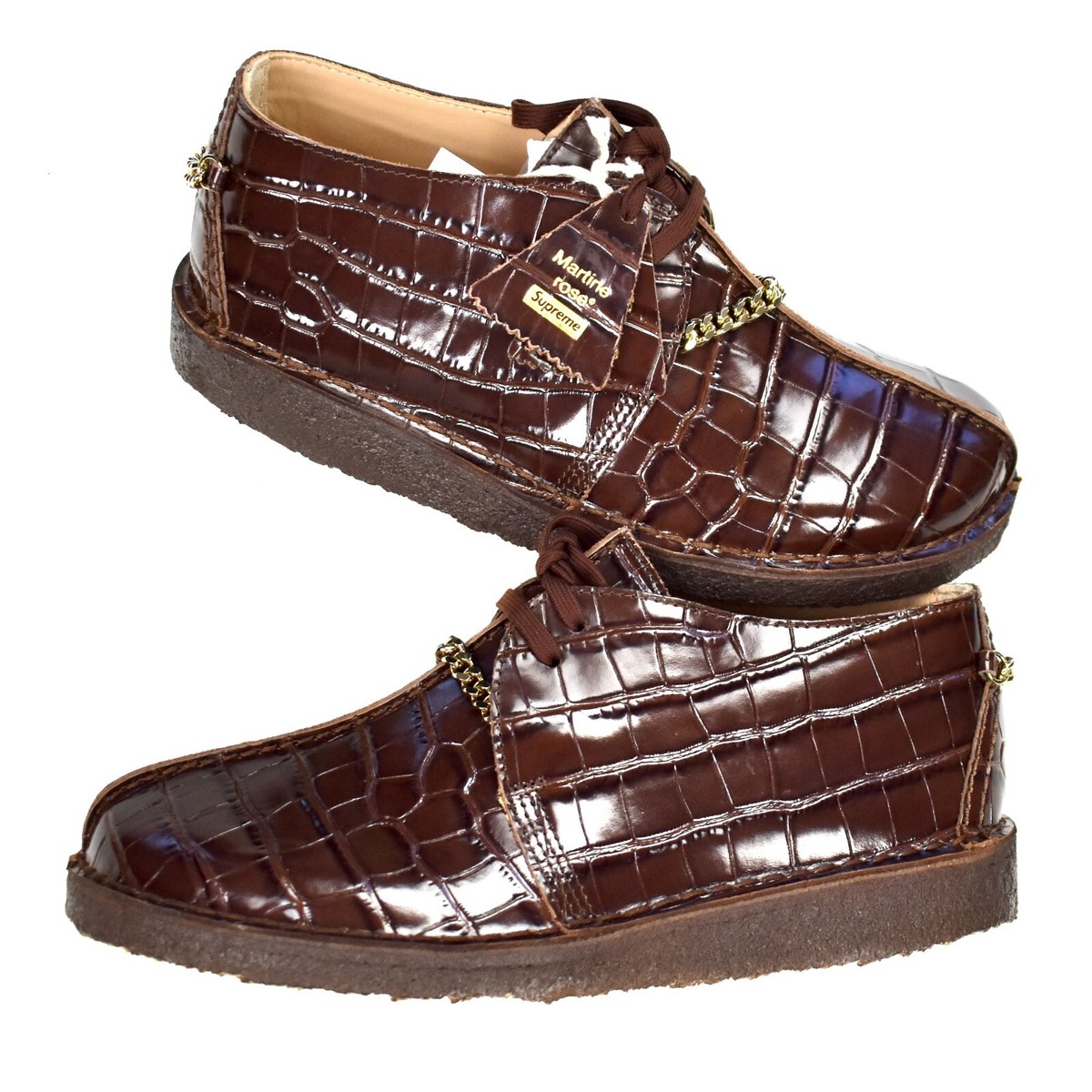 NWT Supreme Martine Rose Clarks Desert Trek Shoes Brown Croc