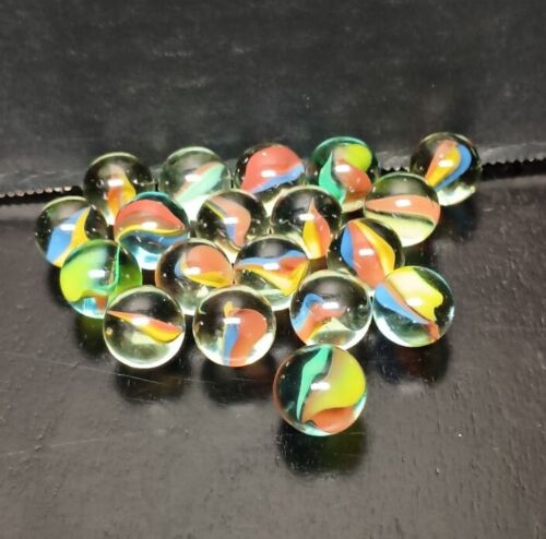 Lot Of 19 Glass Cats Eye Marbles 1/2" - Picture 1 of 4