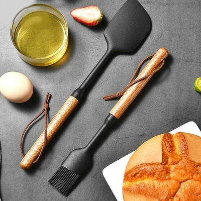 Silicone Dough Scraper with Handle Heat Resistant Oil Brush Cake Scraper