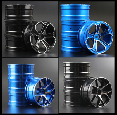 4Pcs RC Aluminium Alloy Wheel Rims - Black Hub Accessories For 1/10 Scale Tamiya TT-01, TT-02, HSP, HPI Cars - View #3