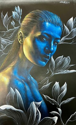 acrylic,markers/canvas 14x22 In  ''Mirada Abstracta.Oscar Garcia