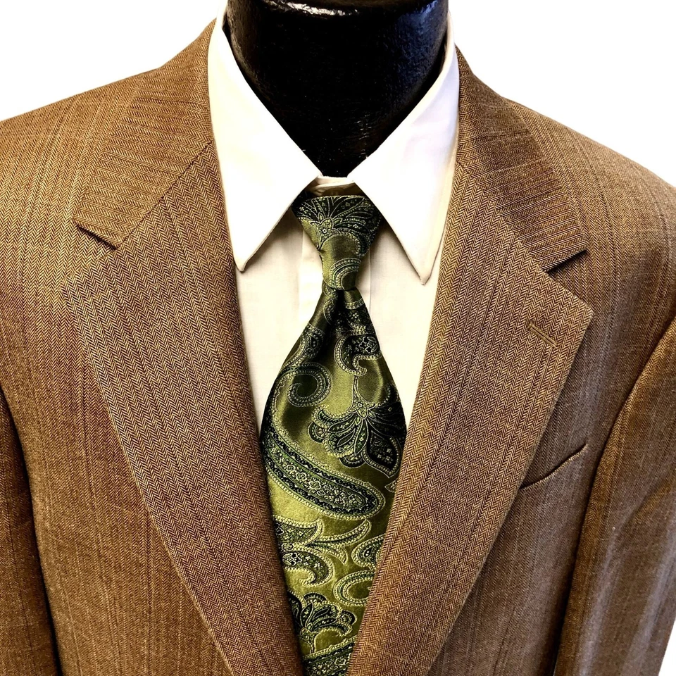 Abrigo Deportivo Ralph Lauren Dorado ESPIGA Chaqueta SEDA Lana Overcheck Blazer 42 R Foto 2 de 4