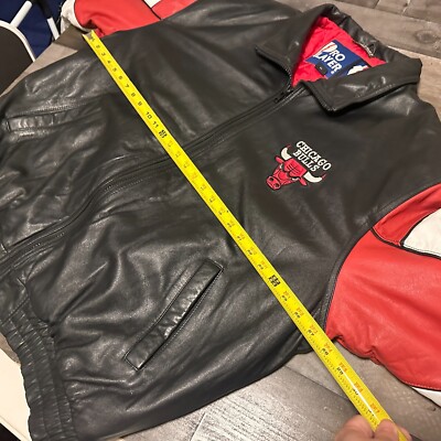 VTG Pro Player Chicago Bulls Leather Bomber Jacket NBA