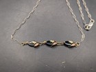🔥 10K BLACK HILLS GOLD Onyx BAR PENDANT STERLING SILVER CHAIN NECKLACE SIGNED — photo 6