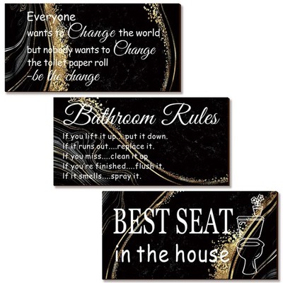 Yinder 3 Pieces Black and Gold 9.84 x 4.92 inches, black, gold, white 