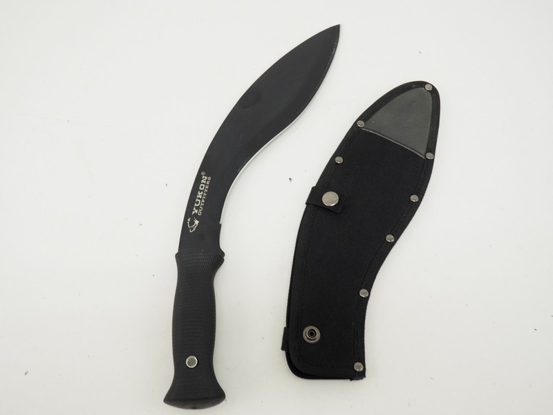 New! Yukon Outfitters MG11619-145 Kukri Black w/ Sheath Camping Blade Knife Tool
