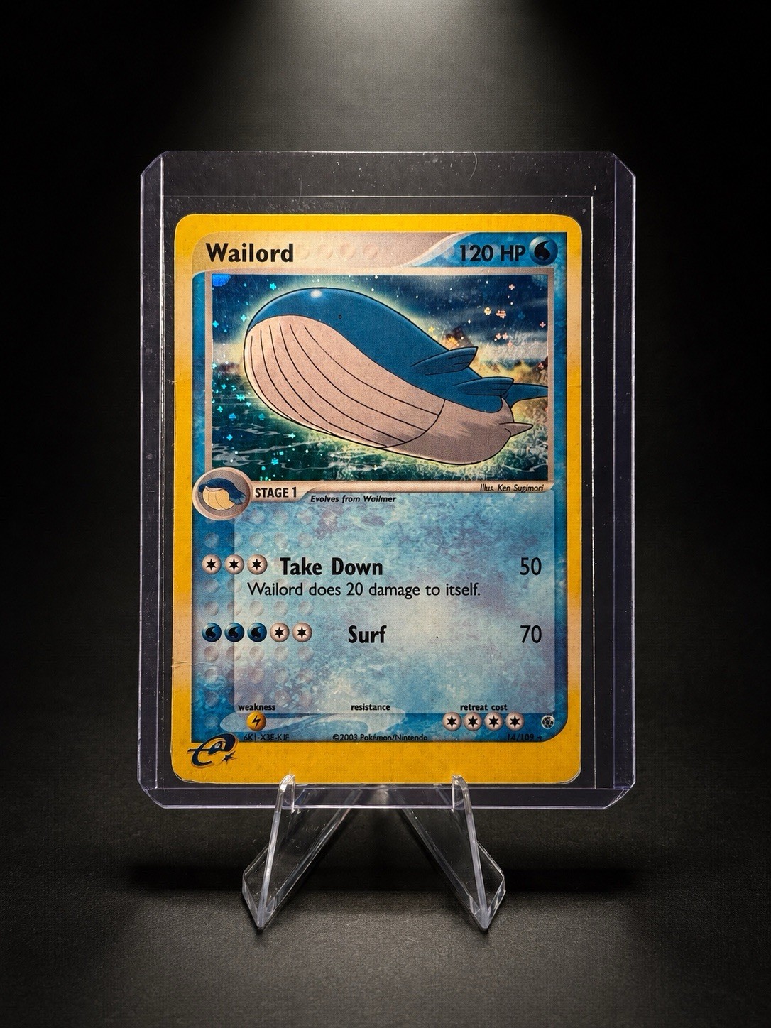 Pokémon TCG Wailord Holo Rare Card 14/100 EX Sandstorm 2003