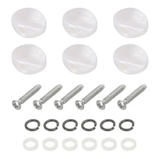 Guitar Tuning Peg Button Machine Head Oval and Concave Acrylic Buttons White