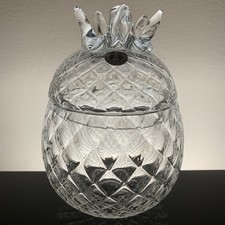 Borokristall Tschechoslowakei Ananas Dose Böhmisches Glas MCM Deckel