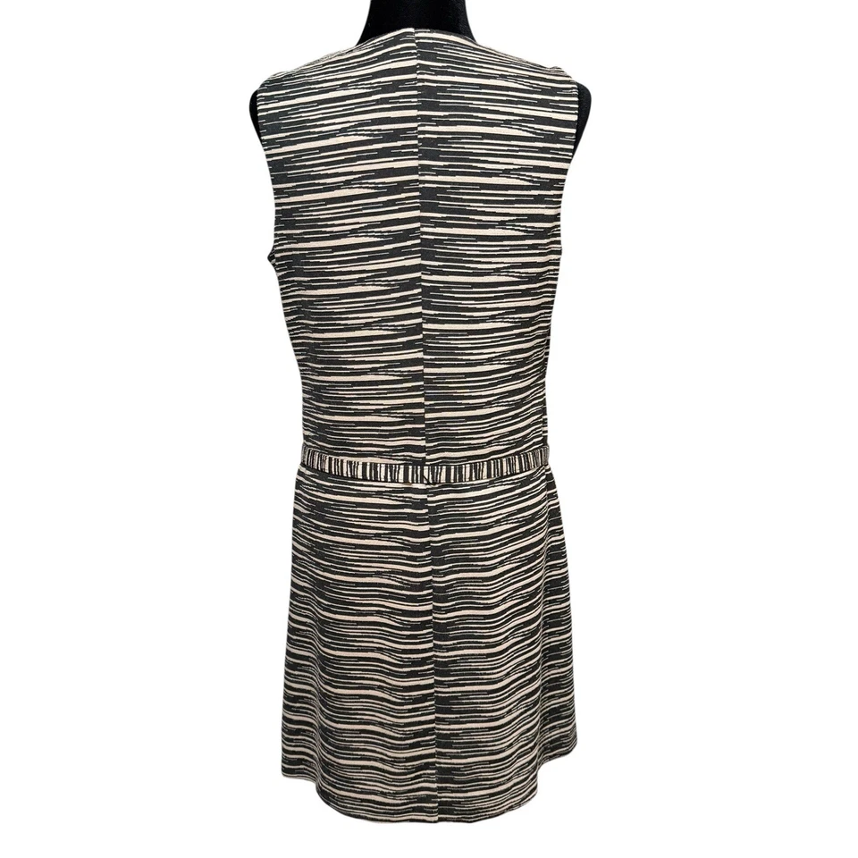 Vestido Vaina Trina Turk Negro Tostado Rayas Cinturón Talla 8 Hecho en EE. UU. Foto 3 de 4