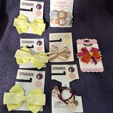 Gymboree Barrettes Hair Clips Pairs of Bows Vintage New Dead Stock Lot of 7