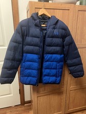 Boys YOUTH XL Blue Full Zip Under Armour PufferJacket Winter Coat Navy Blue