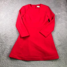 Tuckernuck Elodie Dress Womens M Red Fit & Flare Mini Long Sleeve Stretch