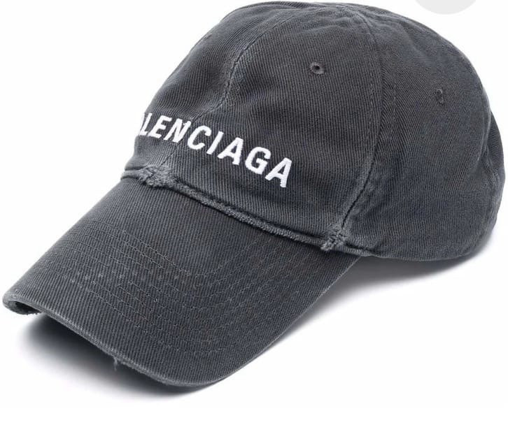 Balenciaga Logo Gray Adjustable Baseball Cap, One Size, Unisex Adults