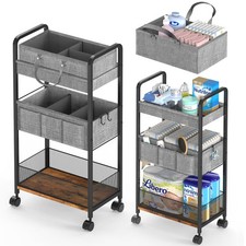 2In1 Baby Diaper Caddy 3-Tier Rolling Diaper Cart, Diaper Caddy Organizer C...
