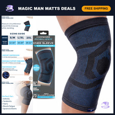 Knee Compression Sleeve for Pain Relief - Adjustable Support S/M, Copper Infused