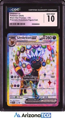 Pokemon 2025 Umbreon ex 176 Full Art Prismatic Evolutions Promo CGC 10