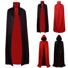 Adult Long-Cape Hood Masquerade Halloween Costume Dress Smock Hooded Cloak New