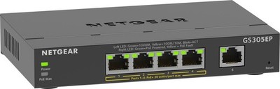NETGEAR GS305EP PoE Switch 4 Port Gigabit Ethernet LAN Switch PoE+ 63W Plus (5 P