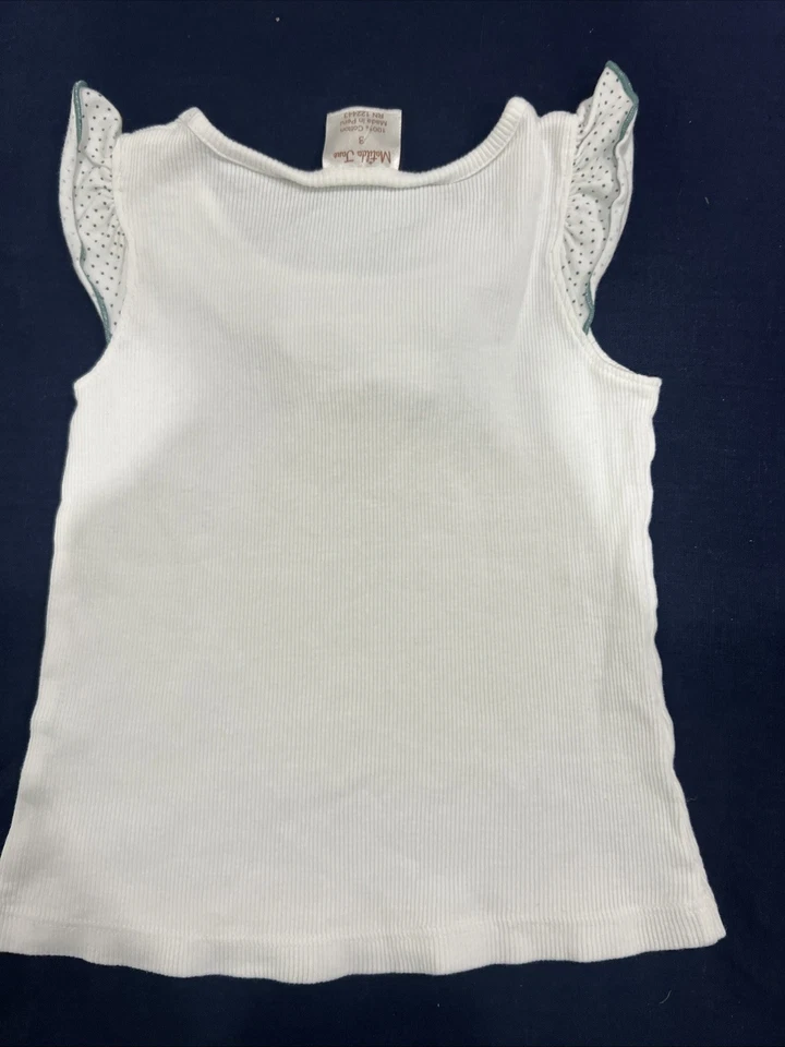 Matilda Jane Niñas Blanco Costilla Tanque Con Volantes Talla 8 Foto 3 de 3