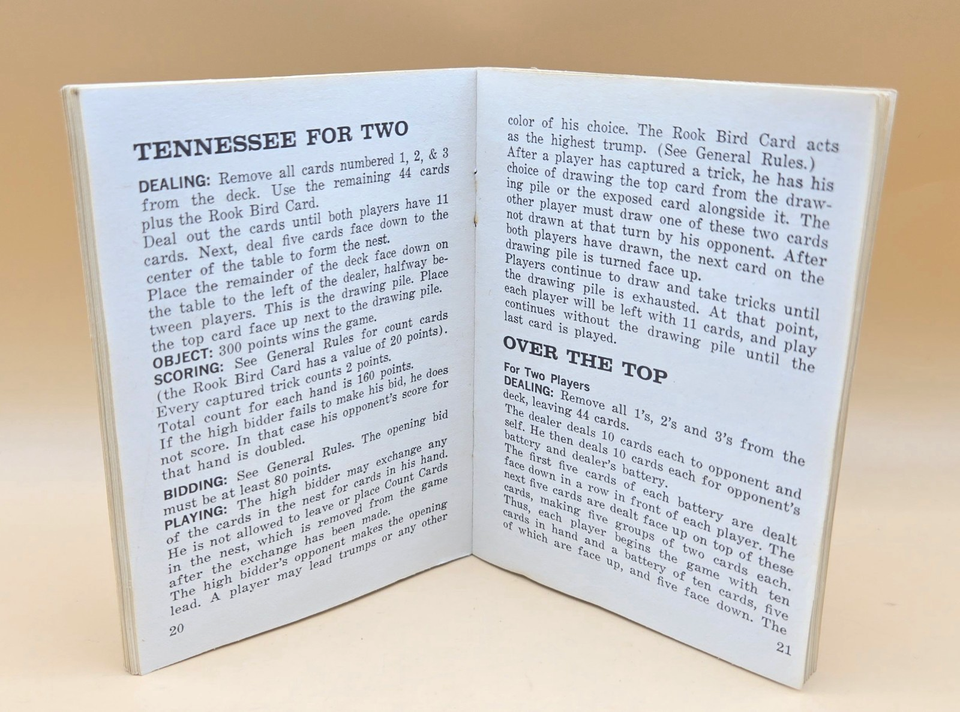 Vintage 1972 ROOK INSTRUCTION MANUAL, DIRECTIONS ONLY, PARKER BROTHERS ...