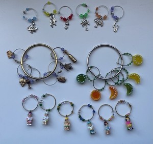 Lot of 24 Wine Glass Charm Drink Markers