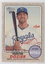 2017 Topps Heritage High Number Real One Red Ink 17/68 Hunter Dozier Auto l7u