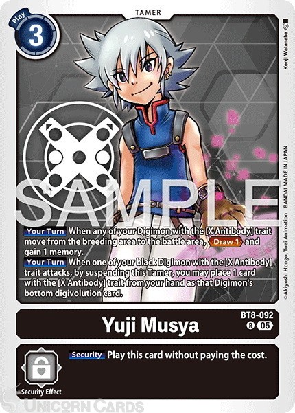 BT8-092 Yuji Musya : Rare Foil : AD01: Advanced Booster Digimon Generation