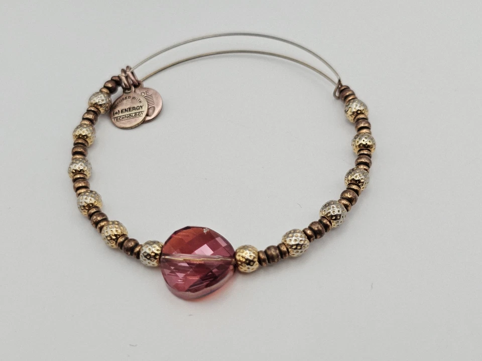  Brazalete Brazalete Alex and Ani Oro "Bosques" Rojo Acrílico Cuentas Dije ✨️  Foto 2 de 4