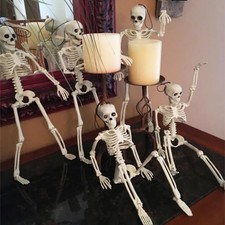 5pcs Skeleton Halloween Decorations 16in Full Body Poseable Small Skeleton Prop