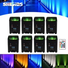 8Pcs 6x18W Rechargeable LED RGBAW UV Par Lighting Wireless Remote Wifi APP