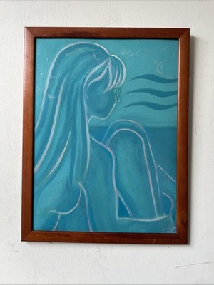 Großes Original Mid Century Impressionist Stil Öl auf Karton Portrait Gemälde