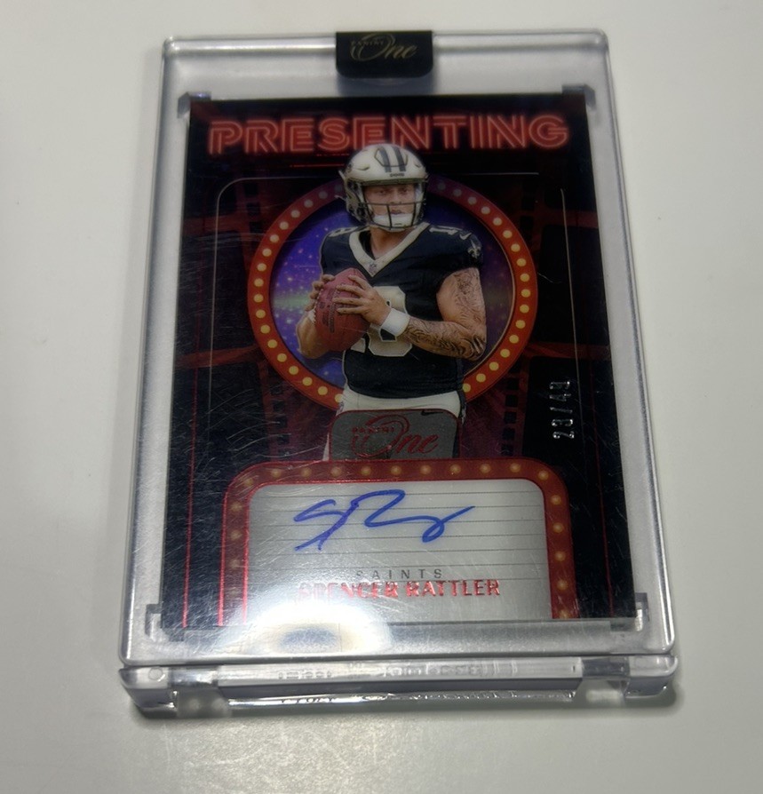 SPENCER RATTLER 2024 PANINI ONE PRESENTING AUTOGRAPH RED PRIZM AUTO /49