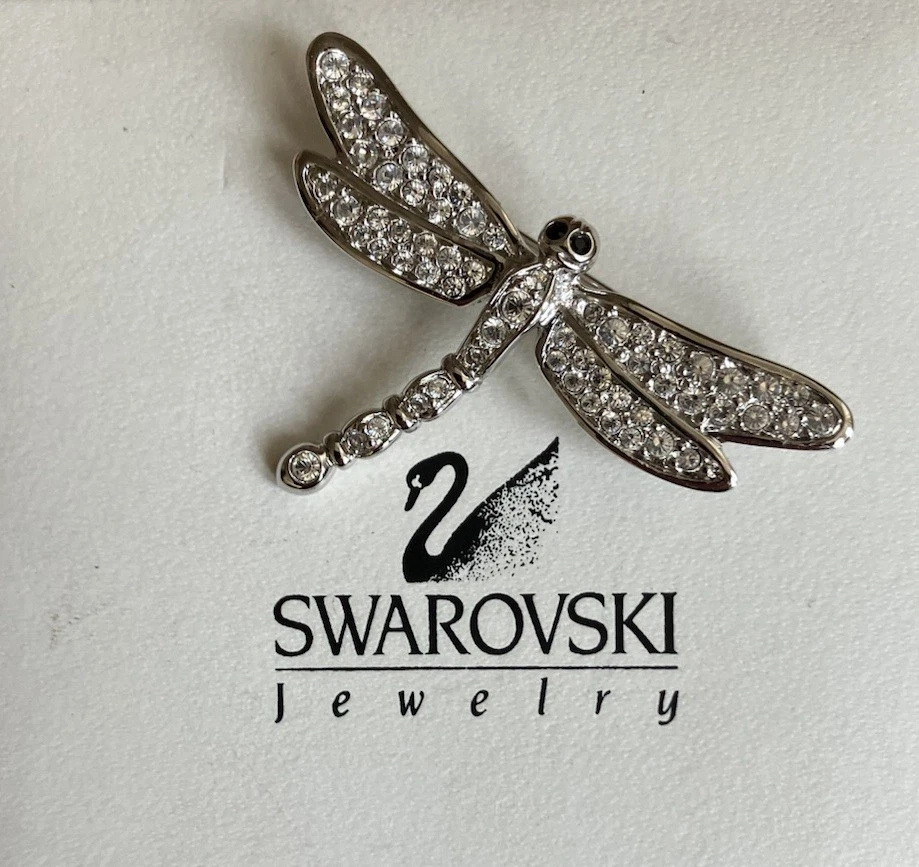 Wunderschöne Swarovski Brosche, Libelle, mit Box, ungetragen, wie Neu