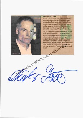 Original autograph Dieter Laser (1942-2020) /// autograph autograph signi 300105