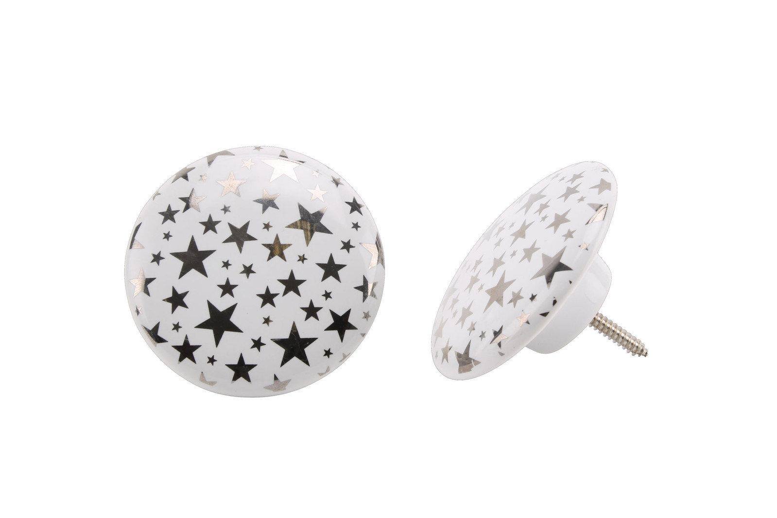 Set of 2 Silver Star Large Drawer Pulls Cabinet Knobs DIY Home Renovation