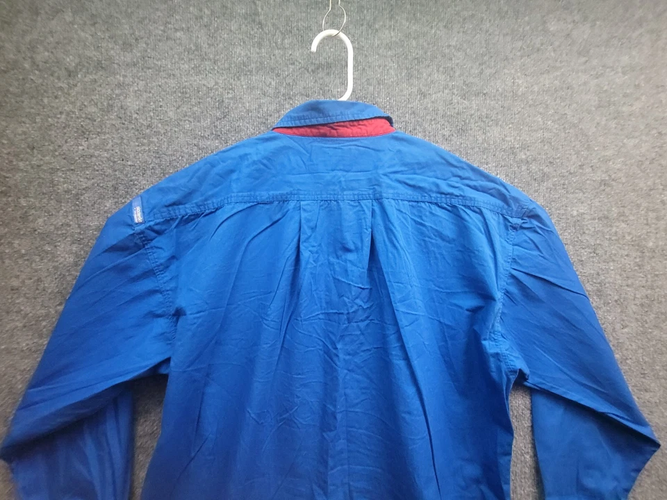 Camisa Akademiks Para Hombre XL Roja Blanca Azul Abotonada Manga Larga De Colección Años 90 Y2K Foto 4 de 4