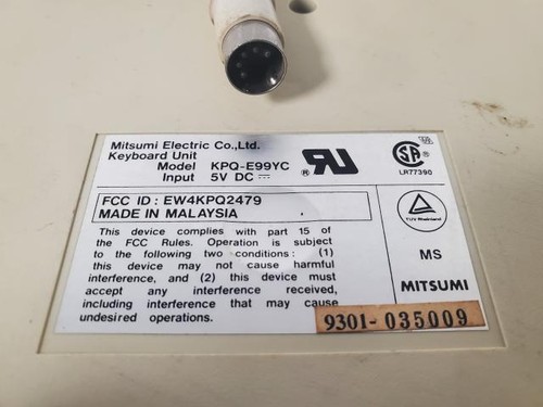 Vintage Mitsumi Electric KPQ-E99YC AT-XT Switch Mechanical Computer Keyboard - Picture 4 of 4