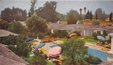 Arcadia California 1950s Postcard Eaton's Santa Anna Hotel Swimming Pool