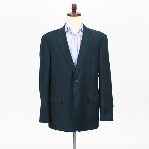 Armani Collezioni 46 L Grün Sport Mantel Blazer Jacke Einfarbig 2B Wolle
